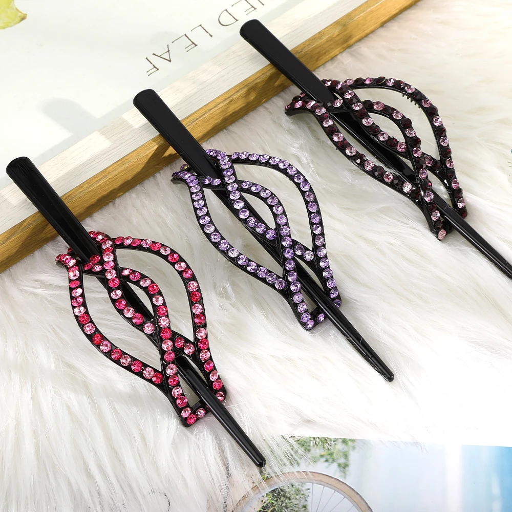 New Hair Sticks Rhinestone Hairpins Vintage Hair Clips Crystal Barrettes Bun Ponytail Women Fashion Hair Accessories Hairbands