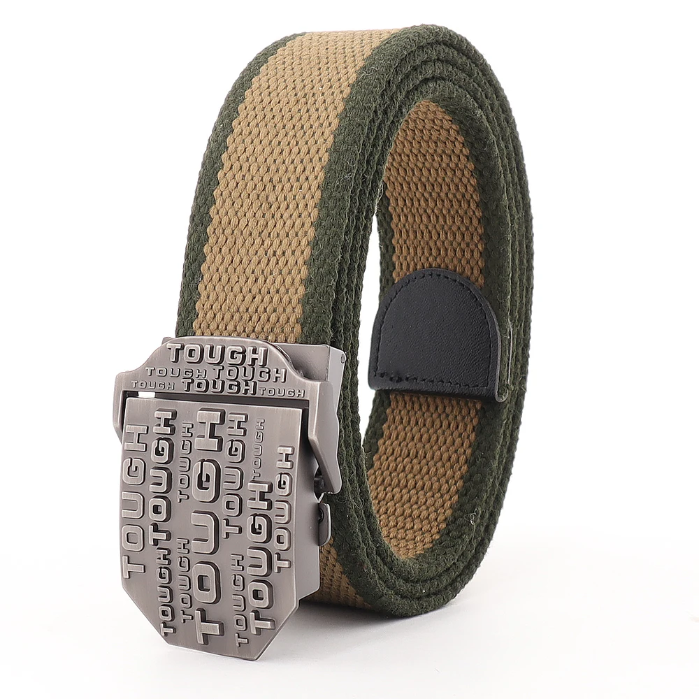 Fashion Men\'s Canvas belt  Metal tactics woven Belt canvas belt Casual pants Cool wild gift for Men belts Tough large size