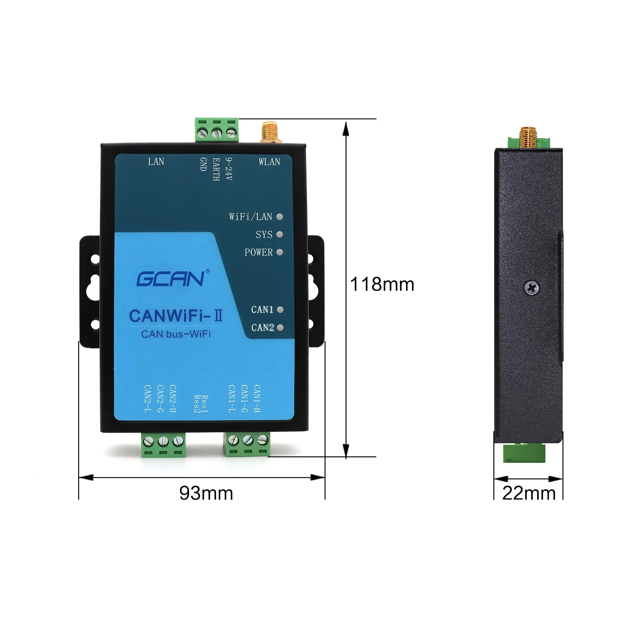 Imagem -04 - Wlan para Can Module Realiza Transmissão Mútua de Dados Dados Wifi Vem com um Tcp ip Linha de Protocolo Udp Gcan211