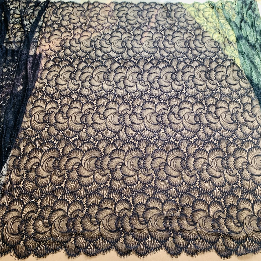 Allover Florals Elegant Sexy Fabric for Sewing Clothes Eyelash Chantilly Lace Fabric 3 Meters