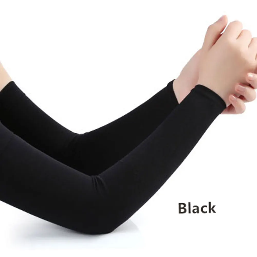 Unisex GYM Arm sleeves Sun Protective Running Men Women cycling Arm Cover Lycra Thumb Basketball Elbow Pad Fitness Sports Equip