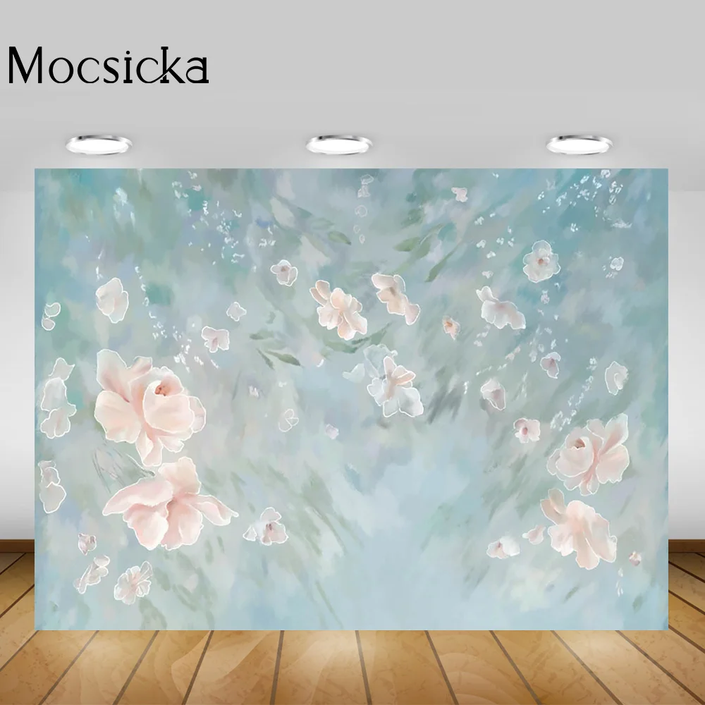 Fondo de fotografía con textura de flores abstractas, fondo de retrato de cumpleaños para bebés recién nacidos y niños, estudio de arte para mujeres embarazadas