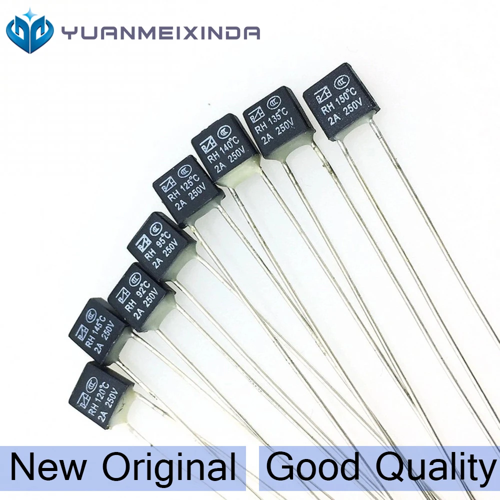 20pcs Black Square Fan Motor 2A 250V Thermal fuse LED Fues 95 105 110 115 120 125 130 135 140 145 150 degree Temperature Switch