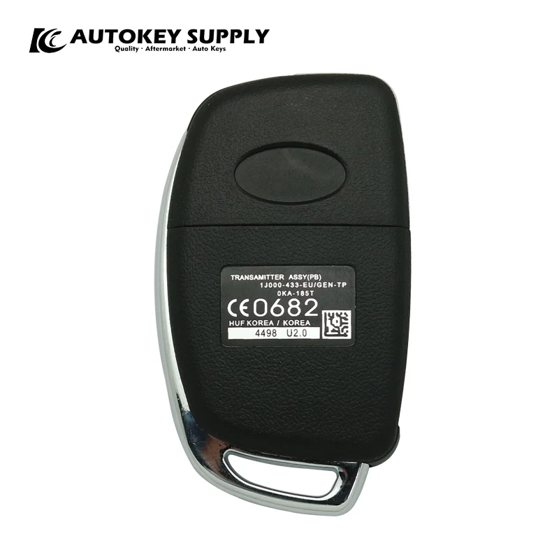 AutokeySupply AKHKC404 Chiave a distanza 2 + 1 pulsanti Applicazione completa Fsk 433 Mhz Chip 4D60 80 Bit per Hyundai