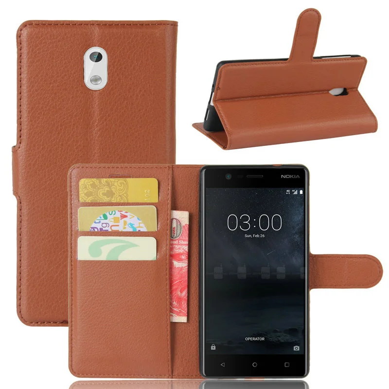 For Nokia 3 TA-1020 TA-1032 Wallet Flip Leather Case for Nokia3 Nokia 5 for Nokia 8 6 phone Back Cover case with Stand Etui CASE