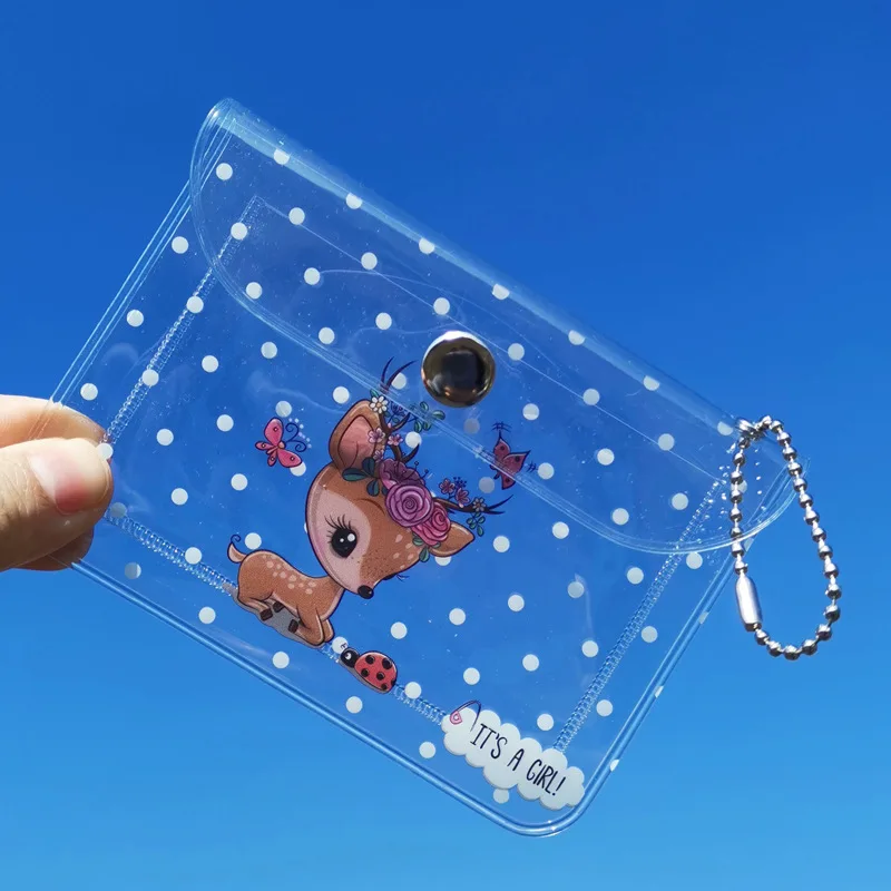 Sharkbang Kawai Transparent Cartoon Portable ID Credit Bank Bus Card Key Holder Cute Card Protective Case School Stationery