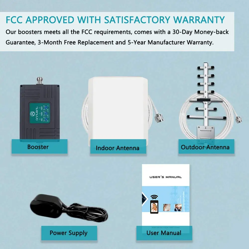 ANNTLENT – amplificateur de Signal de téléphone portable, 700 AT&T/850/1900MHz pour t-mobile AT&T Voica Call 4G LTE, bande de données 2/5/12/17