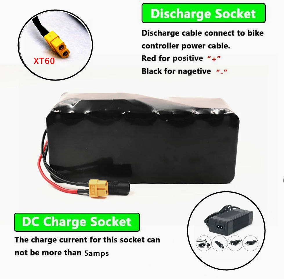 Aleaivy  e-bike battery 36v 14ah 12ah 10ah 8ah li ion battery pack bike conversion kit bafang 1000w and charger + XT60 Plug