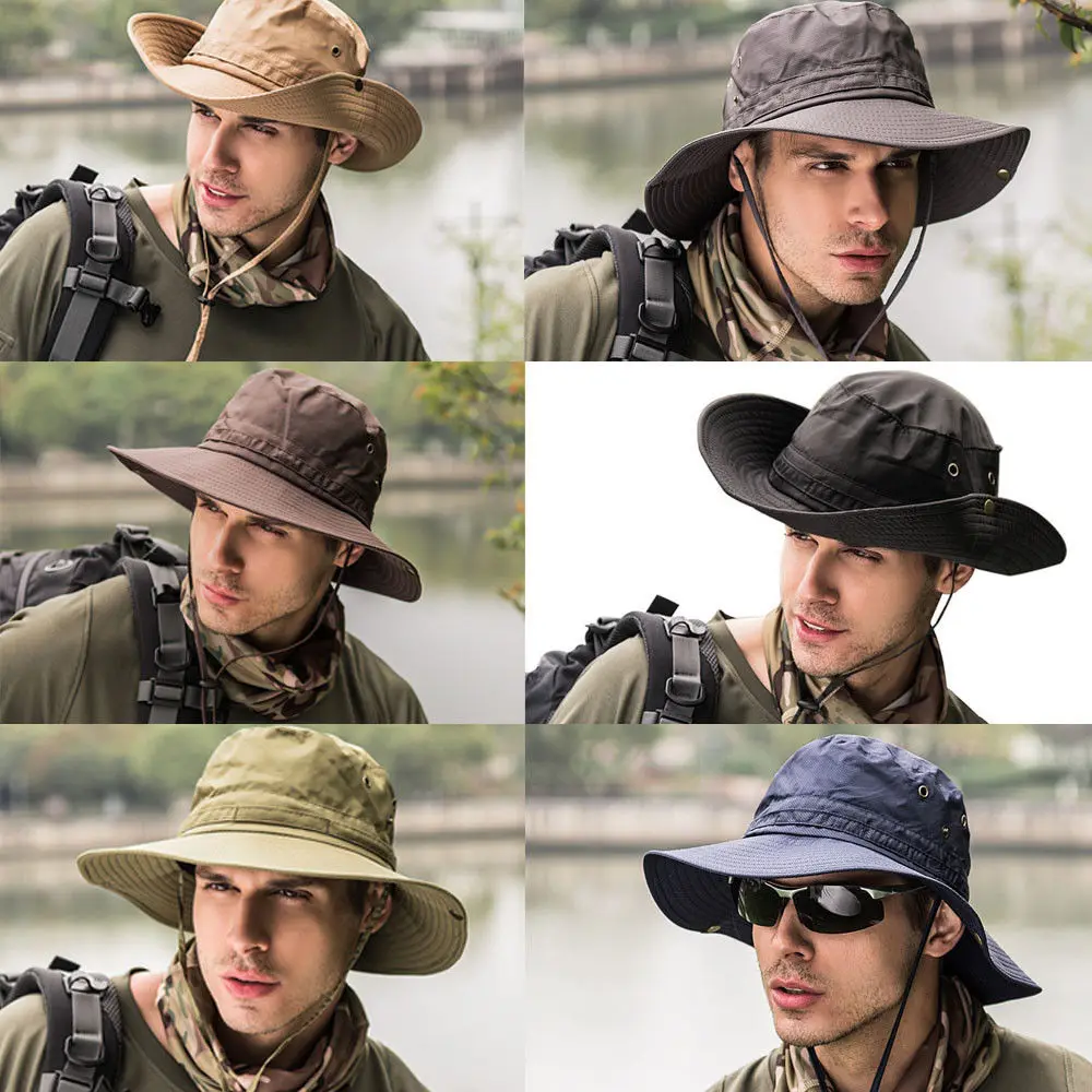 Fashion Bucket Hat Boonie Hat Cap Fishing Hunting Brim Safari Summer Men Sun Hat Fisherman Hat