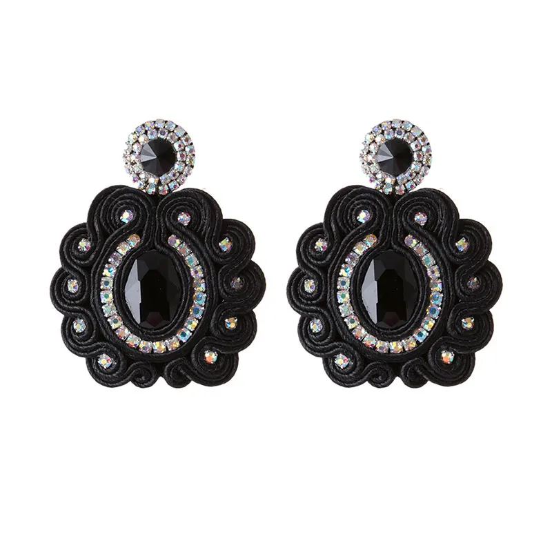 KpacoTa Ethnic boho long big earrings Exaggeration fashion jewelry colourful Soutache Handmade pendant earring for women gift