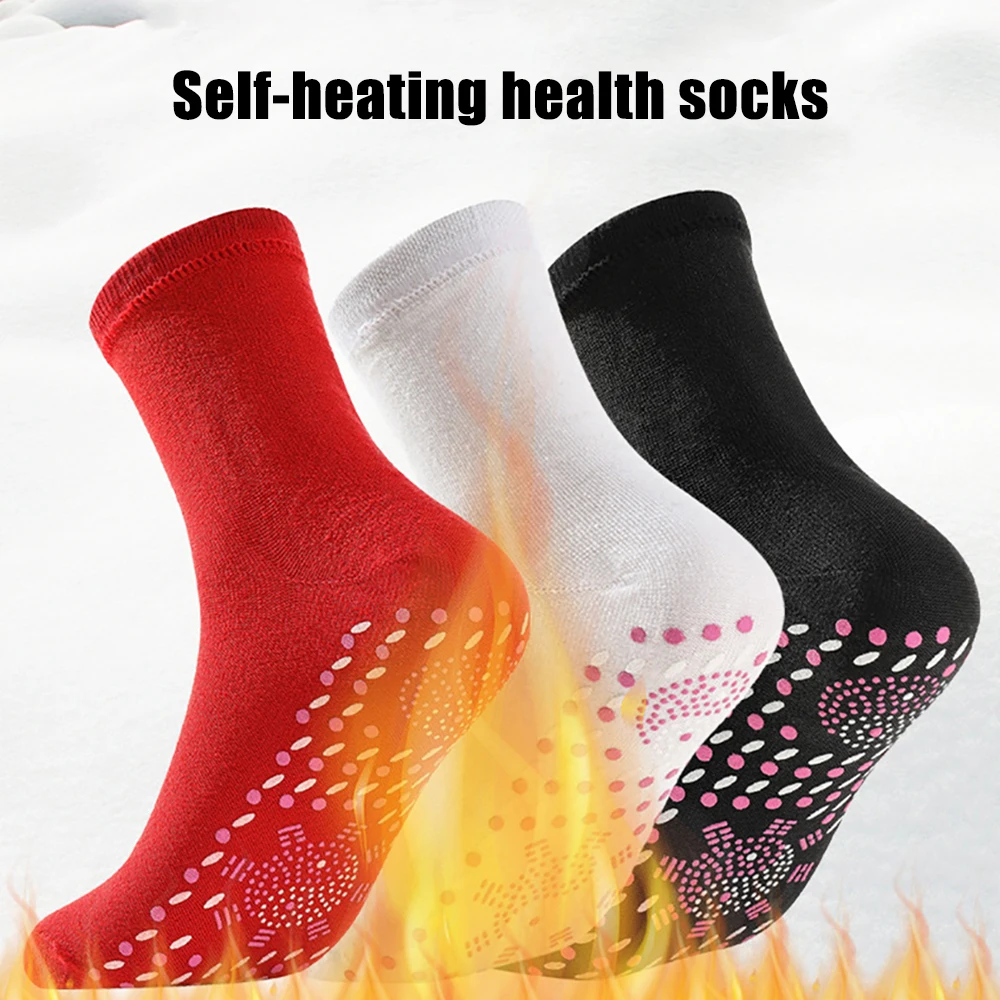 Self-heating Socks Men Women Foot Thermal Massage Magnetic Therapy Health Heated Sock Non-slip Dots Relieve Tired Winter Warm