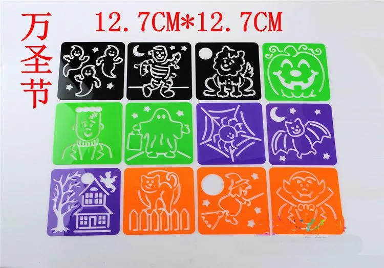 Painting template Kindergarten children learn to draw puzzle handmade early education DIY drawing template toy old Halloween