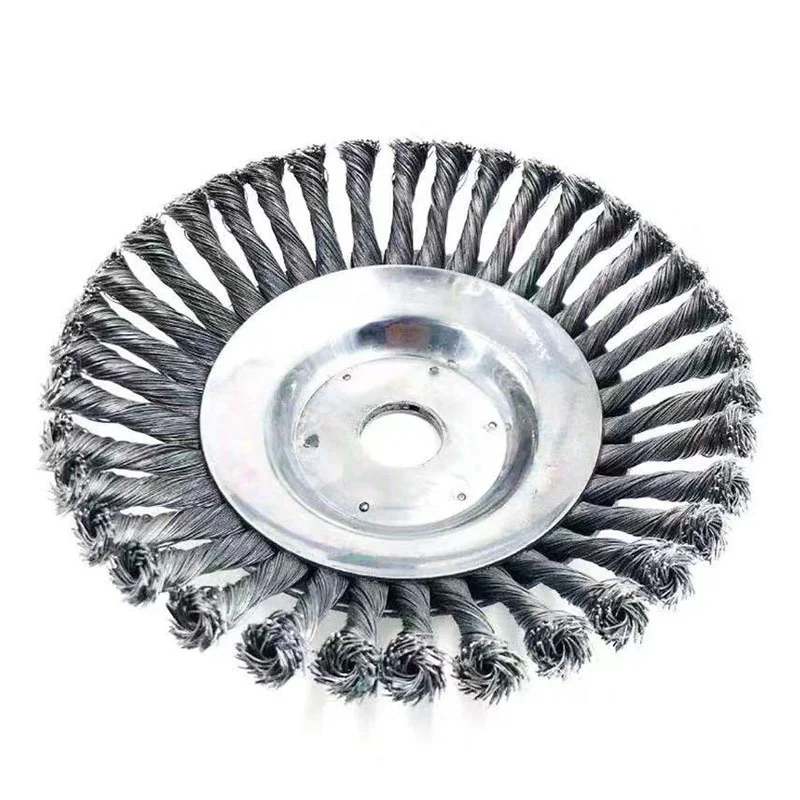 Tondeuse à gazon avec roue en fil d'acier torsadé de 8 pouces, accessoires de tête de coupe en fil d'acier de 6 pouces, outils de jardin, brosse de désherbage