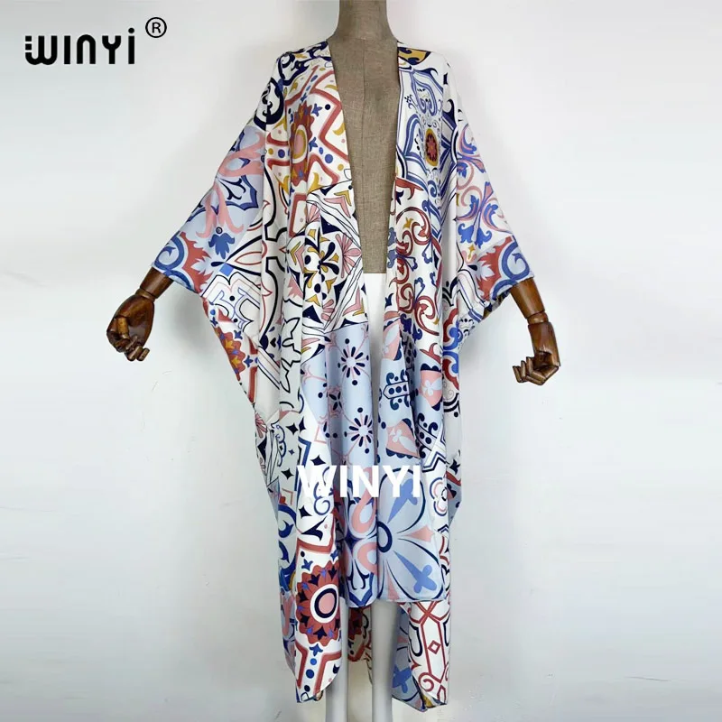 

2021winyi Africa Summer Women Cardigan فستان زهري maxi robe femme beah sexcy Boho Maxi African Holiday Batwing Sleeve TWILL Robe