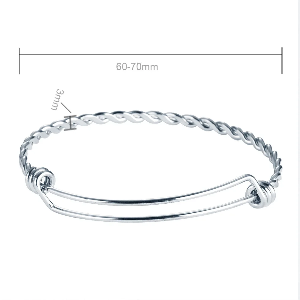 Telescopic Stainless Steel Bracelet Adjustable Bangle for Women