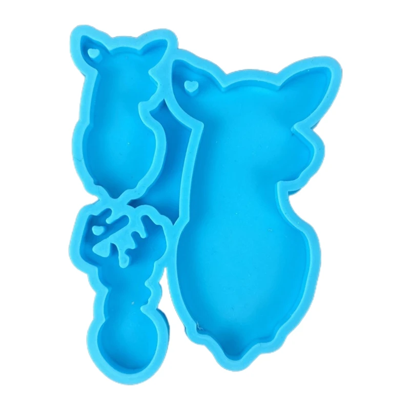 Animal Shaped Keychain Epoxy Resin Mold Key Chain Pendants Silicone Mould DIY Crafts Decorations Casting Tool