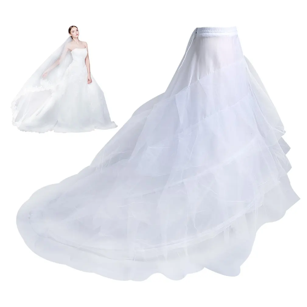 Hoop Skirt Petticoat Skirt for Women Ball Gown Slip Crinoline Underskirt 5 Ruffles 2024