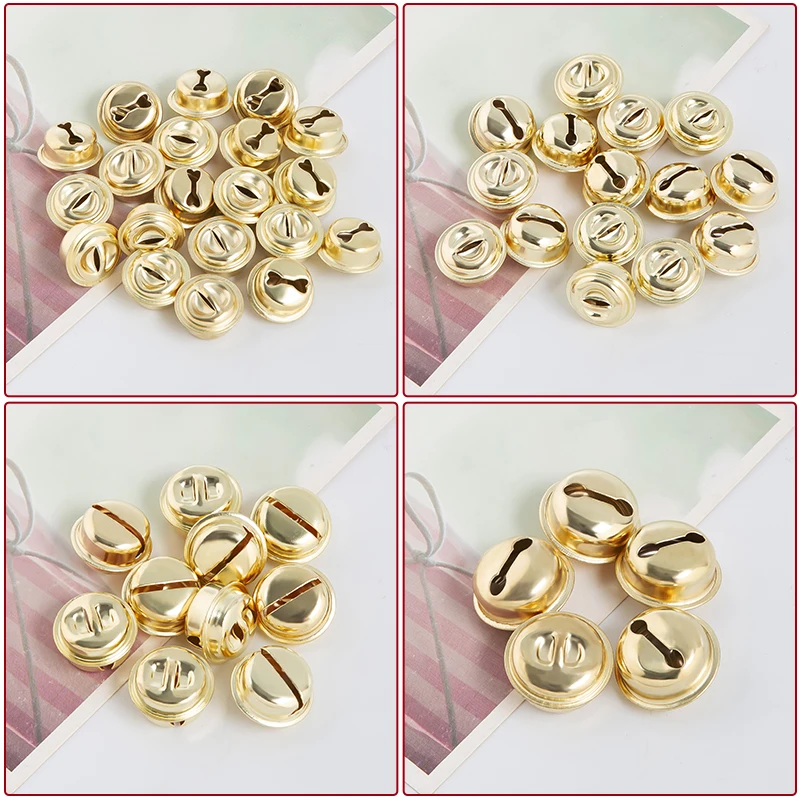 16/18/20/26mm Golden Plated Jingle Bells Iron Pentants Bracelets Christmas Tree Ornaments Decorations For Party DIY Accessories