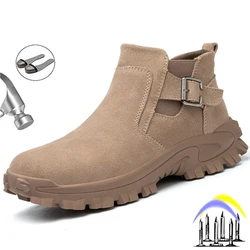 Zapatos de seguridad para hombre, botas de trabajo con punta de acero, indestructibles, antideslizantes, a prueba de perforaciones, antigolpes zapatillas de seguridad, zapatos cómodos industriales