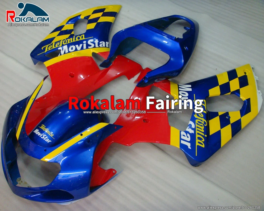 For Suzuki K1 GSXR600 GSXR750 2001 2003 GSX-R600 GSX-R750 01 2002 03 Yellow Red Blue Motorbike Fairing Kit (Injection Molding)