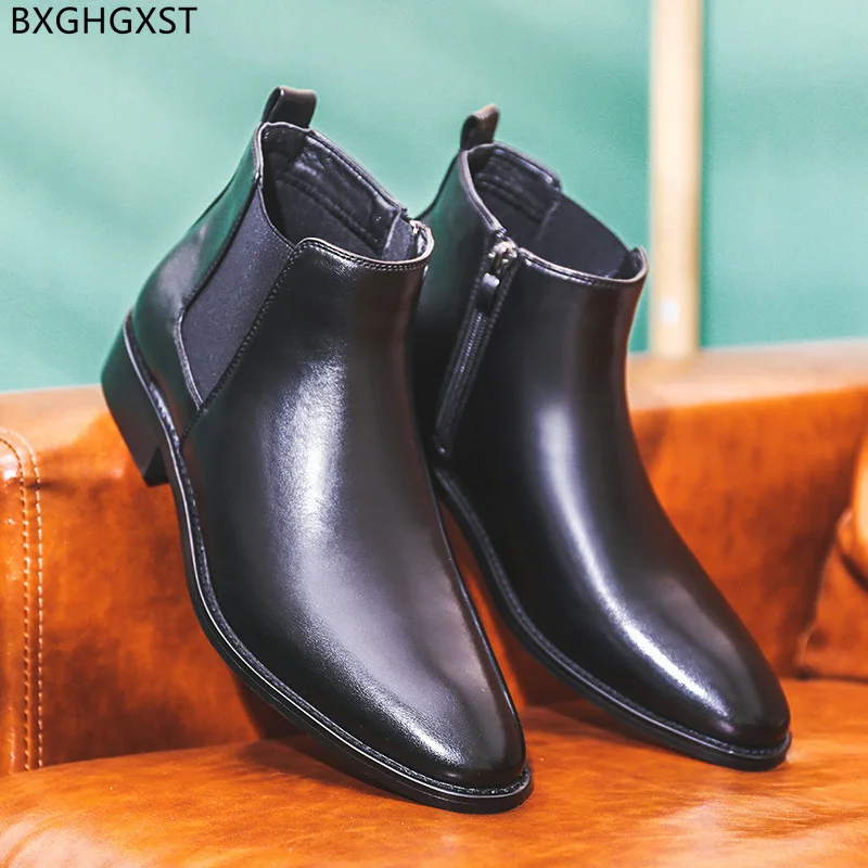 

Brown Ankle Boots for Man 2024 Luxury Designer Shoes Men Leather Boots for Men Male Black Chelsea Boots Men Casual Shoes Zapatos