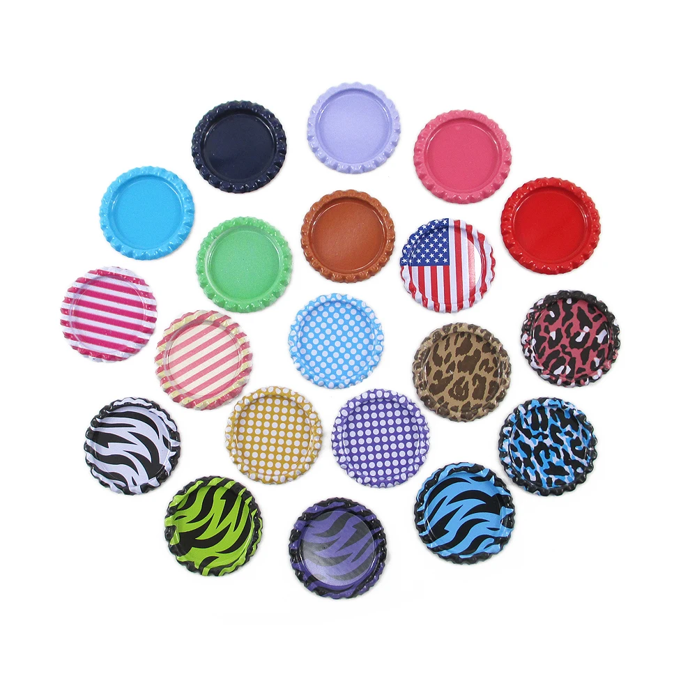 25mm Colored Round Flattened Bottle Caps Flat Bottlecaps for DIY Hairbow Crafts Hair Bows Necklace Jewelry Accessories,25Yc2156