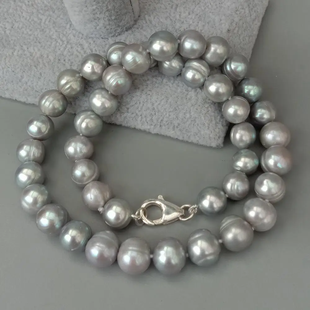 Y·YING 10-11mm Cultured Gray Potato Pearl Necklace 17