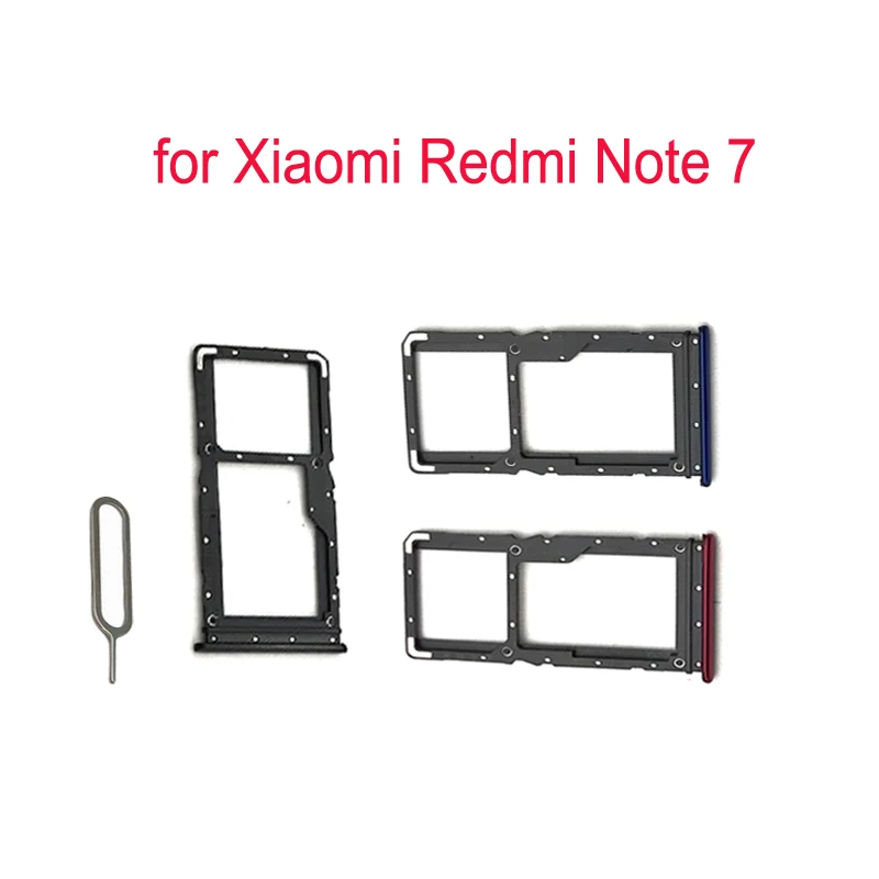 Für xiaomi redmi note 7 telefon sim karten fach für xiaomi note 7 pro neue micro sd karten fach halter teile