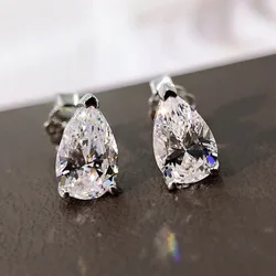 Water Drop Moissanite Diamond Stud Earring 100% Real 925 sterling silver Promise Wedding Earrings for Women Bridal Jewelry