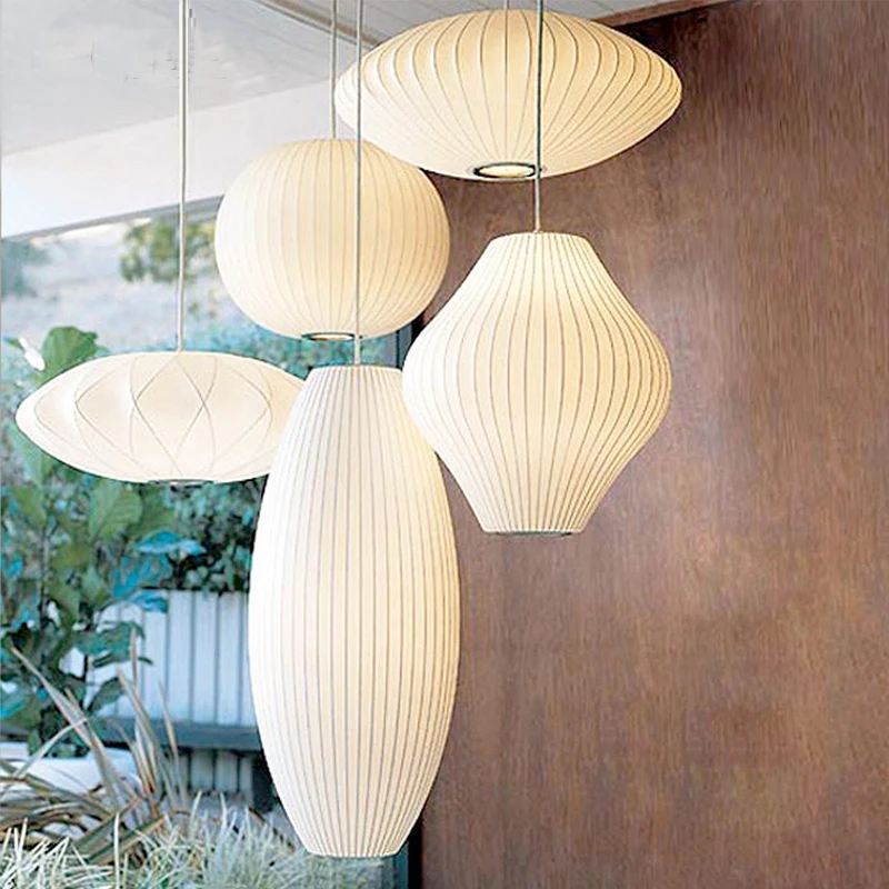 Fashion Silk Cloth Pendant Lamp Hanging Lamps Designer Pendant Lights for Living Room Bedroom Lamp Bar Restaurant Light Fixtures