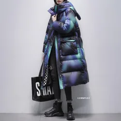 Casaco de inverno grosso e quente feminino, 90% Duck Down Parkas, puffer feminino, jaqueta feminina, gradiente, novo, 2022