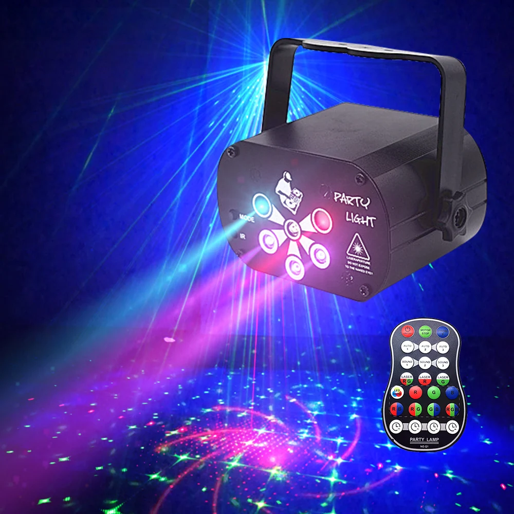 129 Patterns USB Rechargeable Led Laser Projector Lights RGB UV DJ Sound Party Disco Light for Wedding Birthday Party dj bedroom