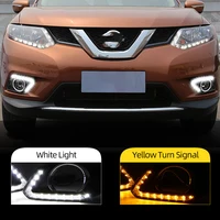 Luces de circulación diurna LED para coche DRL para Nissan x-trail Xtrail X trail 2014 2015 2016 cubierta de arnés de interruptor de luz antiniebla parrilla lámpara antiniebla