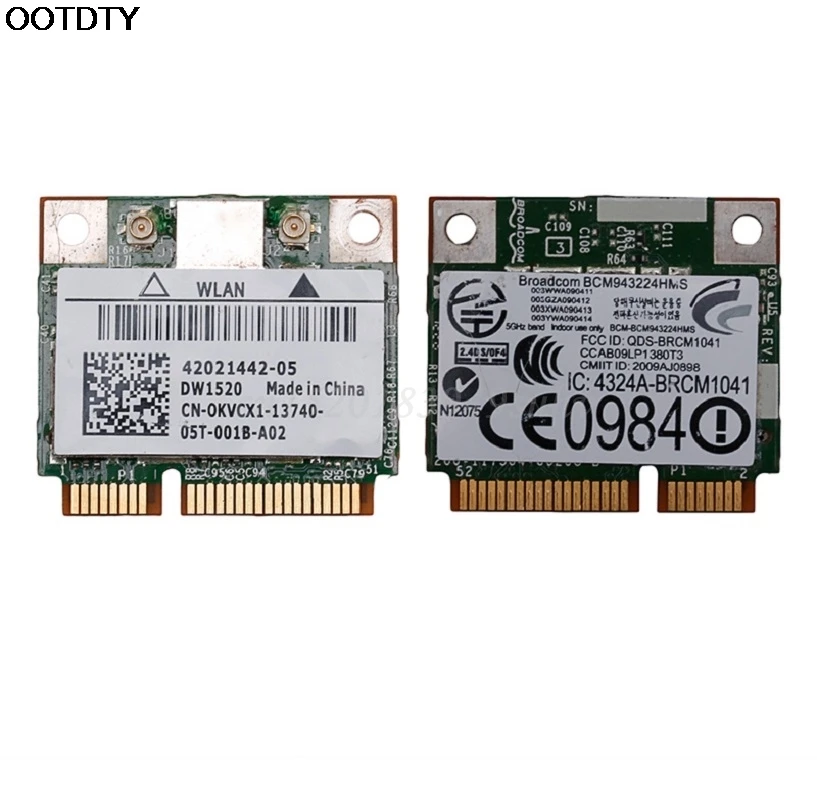 بطاقة واي فاي DW1520 Dual Band ، PCI-E BCM943224HMS ، لـ DELL