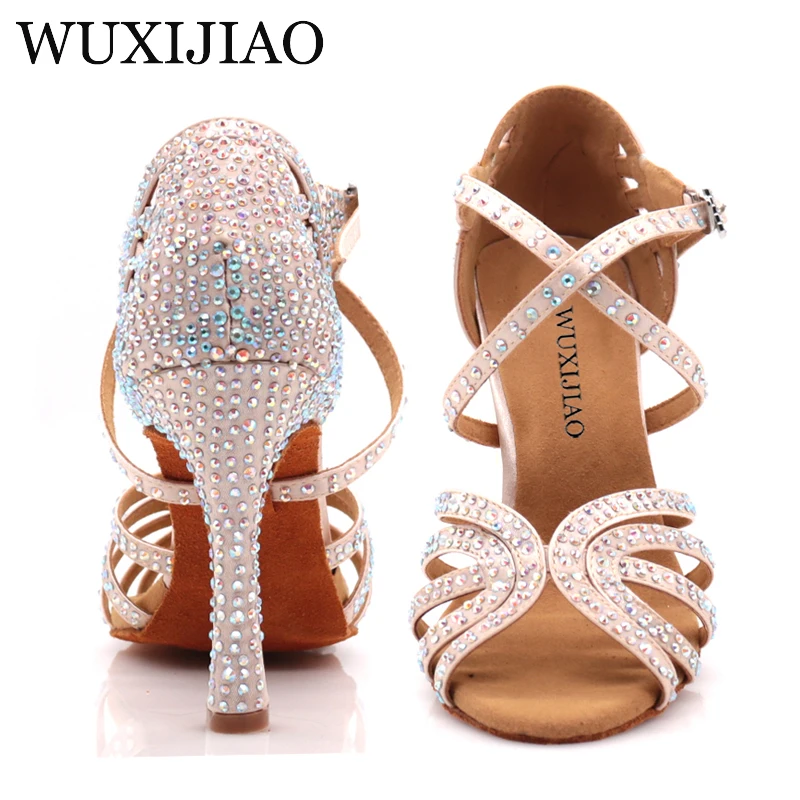 WUXIJIAO Scarpe Jazz Scarpe da ballo latino scarpe casual da ragazza salsa latina femminile scarpe in pelle bronzo argento