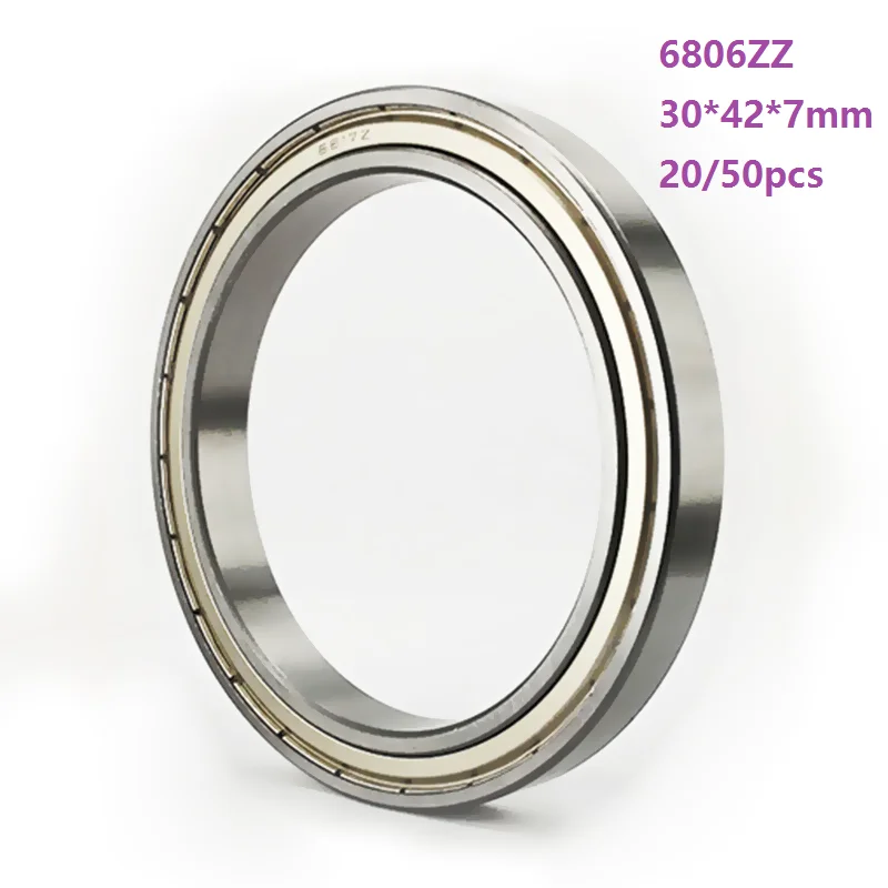 

20/50pcs 6806ZZ 6806 ZZ Deep Groove Ball Bearing 30*42*7mm Double metal cover Thin Wall Deep Groove Ball bearing 30×42×7mm