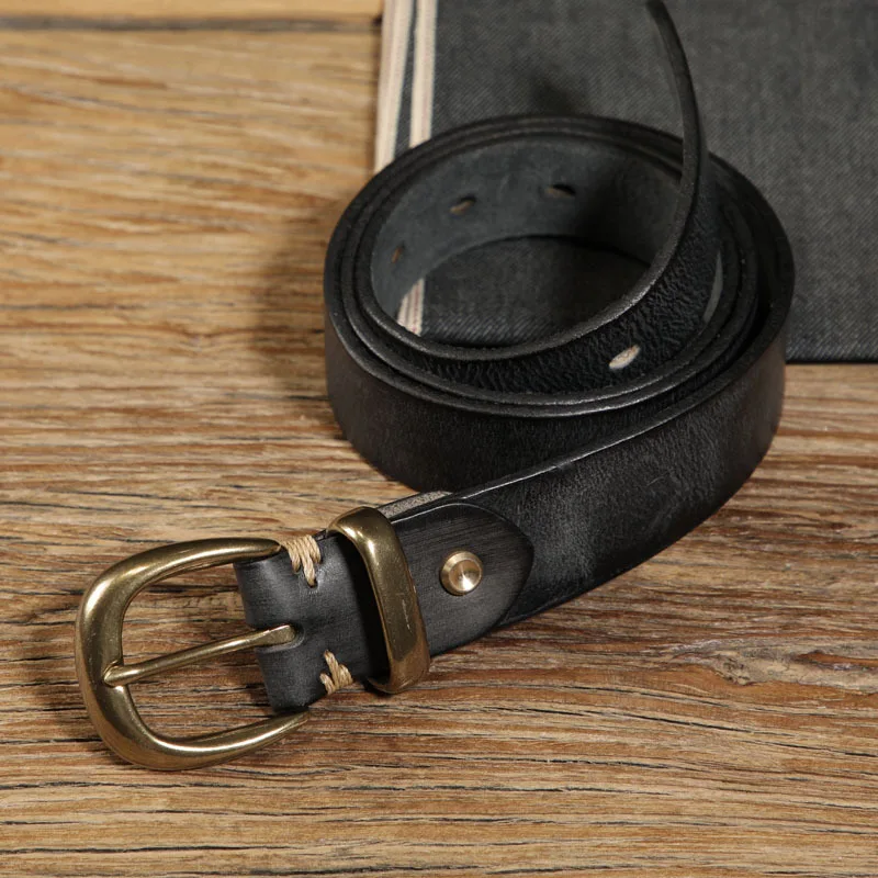 3.3 سنتيمتر عرض المرأة جلد طبيعي حزام خمر الفاخرة النحاس مشبك حزام عالية الجودة kaiskin الإناث حزام حزام البنطال الجينز