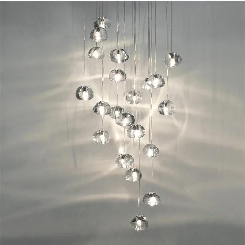 

1-26 pcs stairwell led Chandelier crystal ball drop lamp Living Room decor chandeliers G4 Led stair lighting Lustre cristal