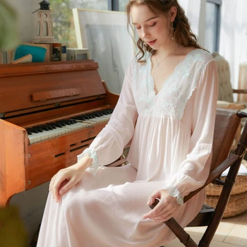 Victorian Night ชุดฝ้ายผู้หญิงเซ็กซี่ลูกไม้สีขาวยาว Peignoir เสื้อ Sleepwear Vintage โรแมนติก Nightgowns ชุดนอน