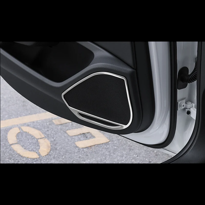 car accessories 4pcs Stainless Door Bottom Speaker Decorator Frame Cover Trim For Audi A5 2018 & A4 B9 2017-2018