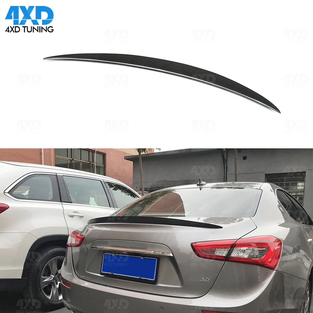 Carbon Fiber Rear Spoiler Style For Maserati Ghibli Carbon Spoiler Rear Bumper Trunk Wing 2014 2015 2016 2017 2018