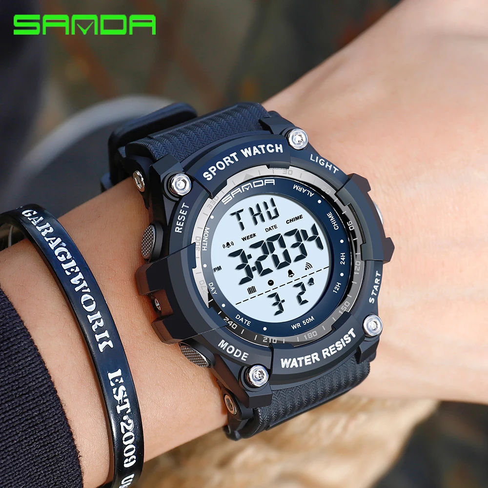 Sanda G Style Digital Watch Men Luxury Brand Military Fashion Sport Alarm Stopwatch Clock Male Relogio Masculino