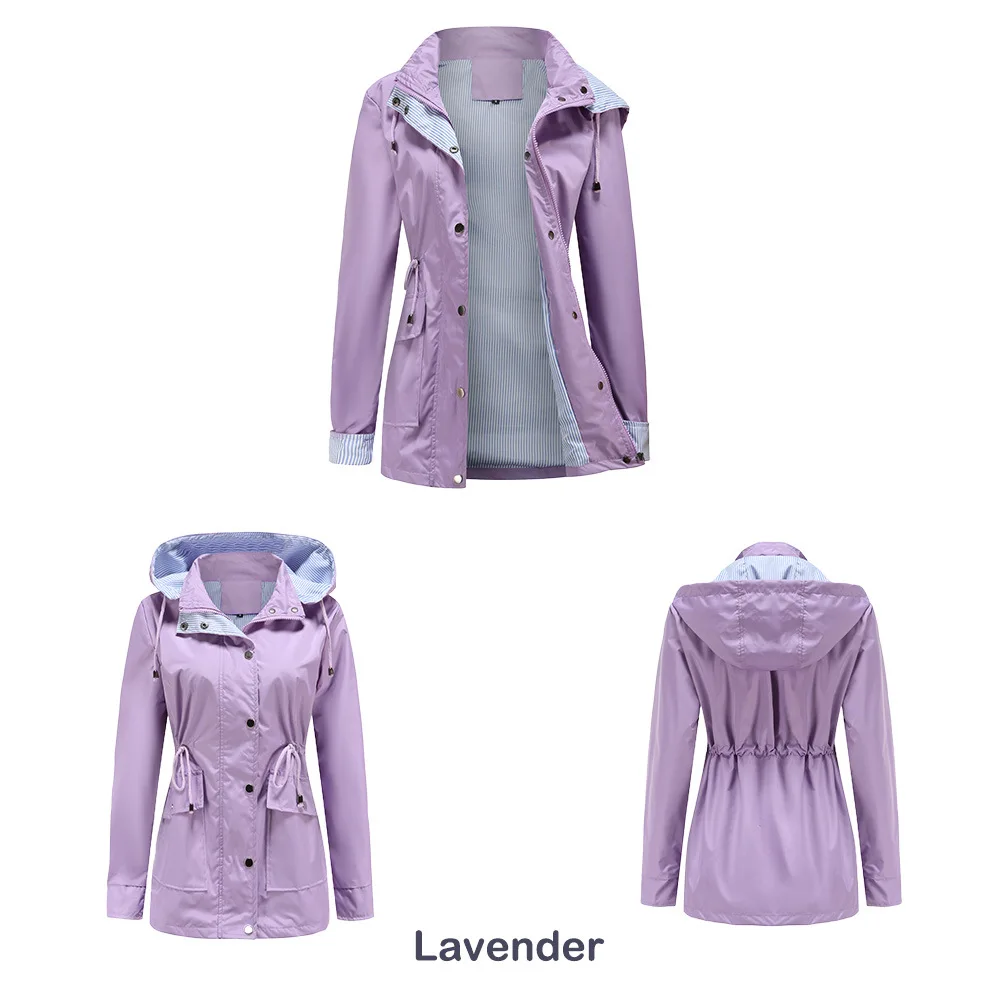 Purple Hooded Jacket for Spring 2025 Women's Office Fashion Women