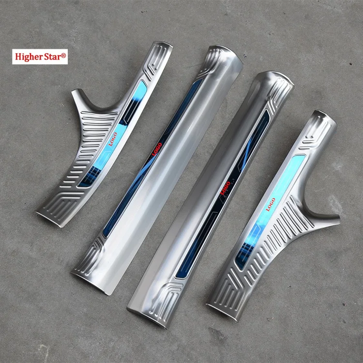 

304# stainless steel 4pcs internal car Door Sills scuff protective plate,Pedal guard plate,decorative bar for Audi A7 2009-2022