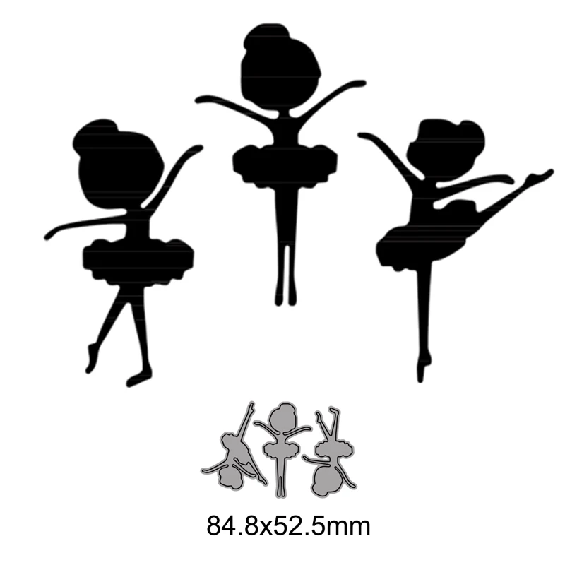 3pcs Graceful Ballerina Metal Cutting Dies for DIY Scrapbook Embossing Album Paper Card Craft Folder Decorative 2021New