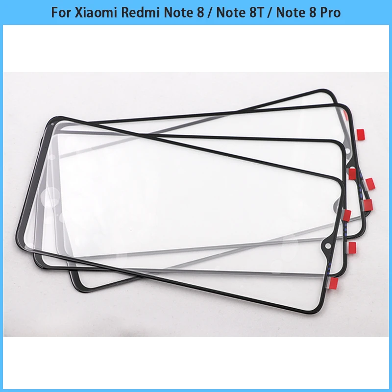 New For Xiaomi Redmi Note 8T Note 8 Pro Touch Screen LCD Display Front Glass Note8 Touchscreen Outer Glass Panel Lens With OCA