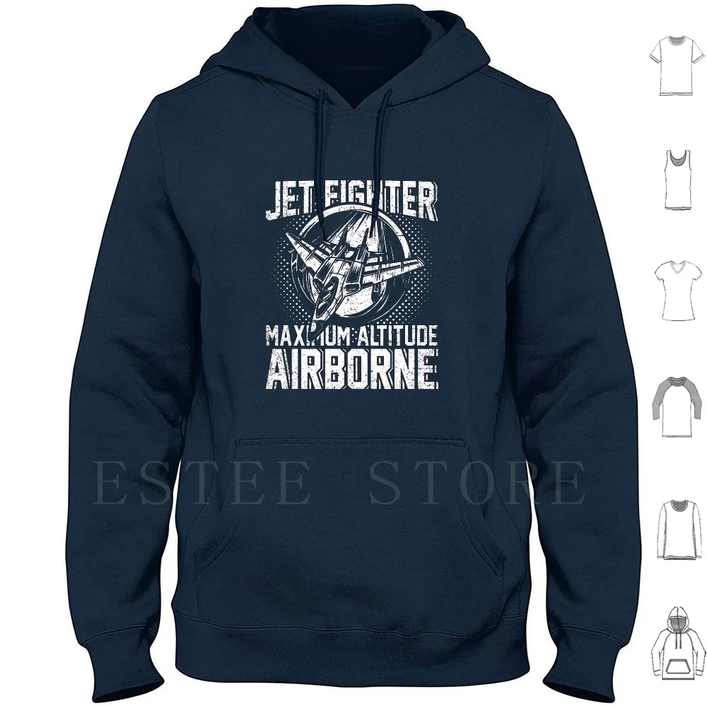 Jet Fighter Air Force Aviator Hoodies Long Sleeve Jet Fighter Sky Fighter Aviation Veteran Usfa Flying Military