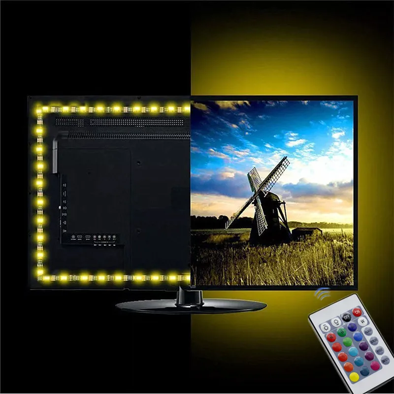 Bluetooth USB LED Strip Light 5050 SMD DC 5V USB RGB Lights Flexible LED Lamp Tape Ribbon RGB TV Desktop Diode Tape adapter