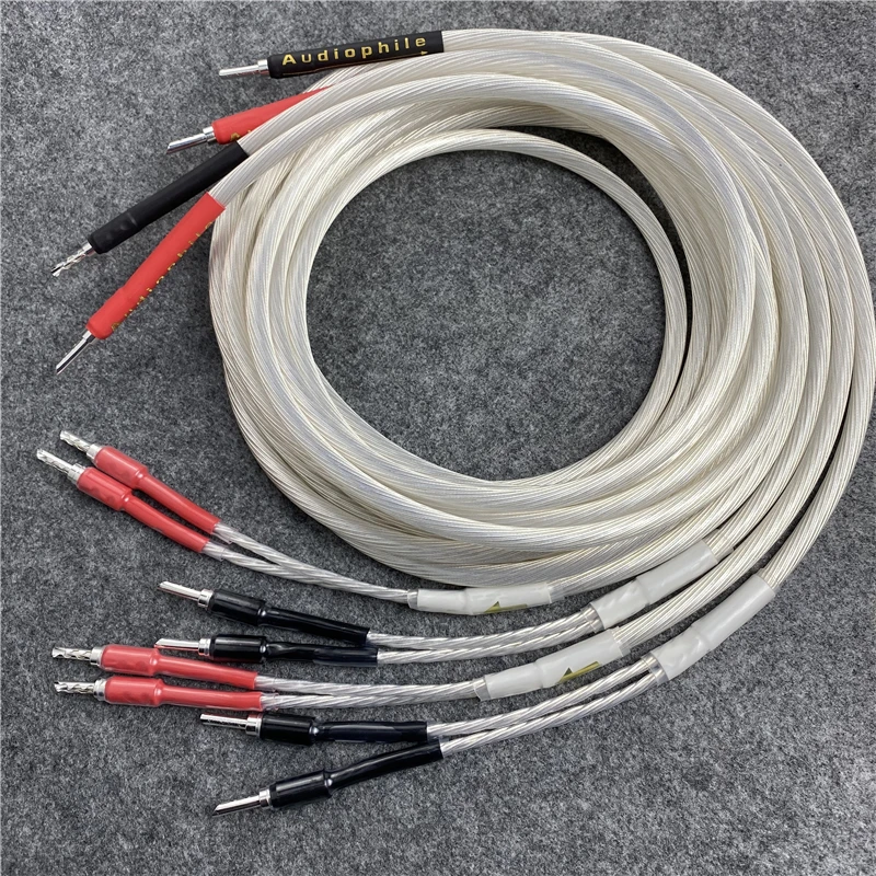 Audiophile 5N OCC speaker cable HI-FI high-end amplifier speaker cable Banana Spade plug cable