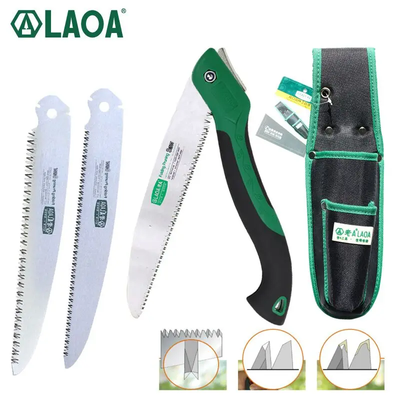 LAOA Portable Folding Saw 7T/12T Hand Saws Camping Tools Pruning Saws Garden Tool Hunting Shear Foldable Tools Hiking Implement